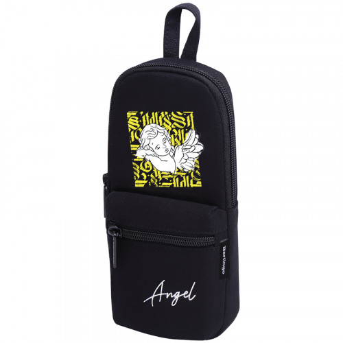 Пенал мягкий 1 отделение, 1 карман, 210*90*40 Berlingo Angel black, текстиль