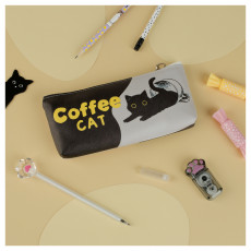 Пенал мягкий 200*85*30 MESHU Coffee cat, искусственная кожа