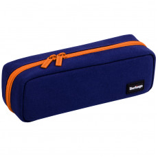 Пенал-футляр корпусный, 210*70*50 Berlingo Navy orange, полиэстер, 3 внутренних отделения