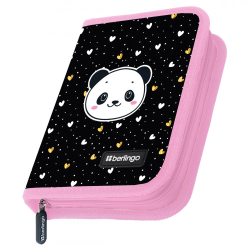 Пенал 1 отделение, 200*140*40 Berlingo Cool panda, дополнительная откидная секция, полиэстер