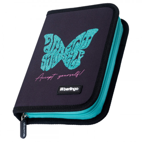 Пенал 1 отделение, 200*140*40 Berlingo Butterfly, дополнительная откидная секция, полиэстер