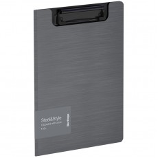 Папка-планшет с зажимом Berlingo Steel&Style А5+, 1800мкм, пластик (полифом), серебристый металлик