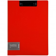Папка-планшет с зажимом Berlingo Steel&Style А4, пластик (полифом), красная