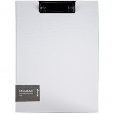 Папка-планшет с зажимом Berlingo Steel&Style А4, пластик (полифом), белая