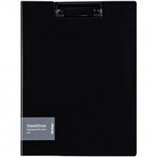 Папка-планшет с зажимом Berlingo Steel&Style А4, пластик (полифом), черная