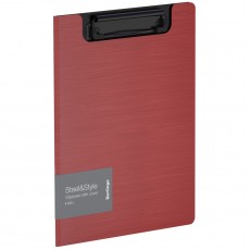 Папка-планшет с зажимом Berlingo Steel&Style А5+, 1800мкм, пластик (полифом), красная