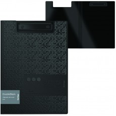 Папка-планшет с зажимом Berlingo DoubleBlack А4, пластик, 1300мкм, черная, с рисунком