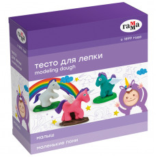 Тесто для лепки Гамма Малыш. Маленькие пони, 04 цвета, 240г, набор с аксессуарами