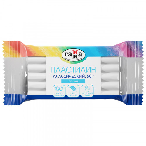 Пластилин Гамма Классический, белый, 50г