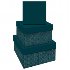 Набор квадратных коробок 3в1, MESHU Emerald style. Base, (19,5*19,5*11-15,5*15,5*9см)