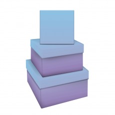 Набор квадратных коробок 3в1, MESHU Purple-blue gradient, (19,5*19,5*11-15,5*15,5*9см)