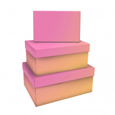 Набор прямоугольных коробок 3в1, MESHU Yellow-pink gradient, (19*12*7,5-15*10*5см) Набор прямоугольных коробок 3в1, MESHU Yellow-pink gradient, (19*12*7,5-15*10*5см)