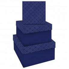 Набор квадратных коробок 3в1, MESHU Blue style. Top, (19,5*19,5*11-15,5*15,5*9см)