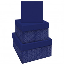 Набор квадратных коробок 3в1, MESHU Blue style. Base, (19,5*19,5*11-15,5*15,5*9см)