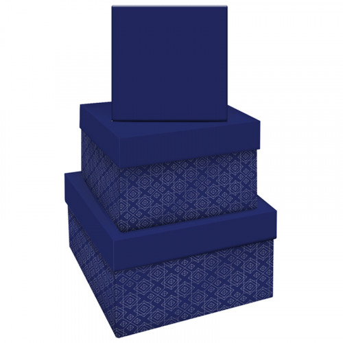 Набор квадратных коробок 3в1, MESHU Blue style. Base, (19,5*19,5*11-15,5*15,5*9см)