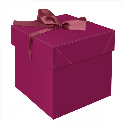 Коробка складная подарочная MESHU Persian Red, (15*15*15см), с лентой