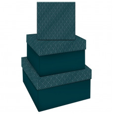 Набор квадратных коробок 3в1, MESHU Emerald style. Top, (19,5*19,5*11-15,5*15,5*9см)