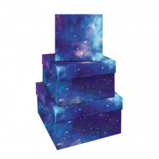 Набор квадратных коробок 3в1, MESHU В глубинах космоса, (19,5*19,5*11-15,5*15,5*9см)