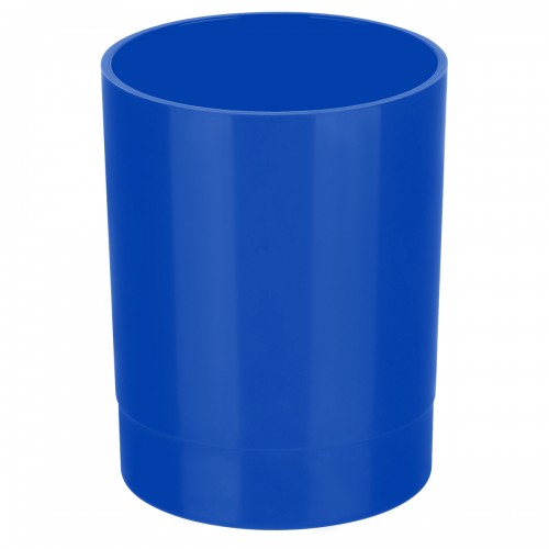 Подставка-стакан СТАММ Лидер, пластиковая, круглая, синяя