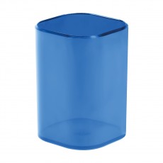 Подставка-стакан СТАММ Фаворит, пластиковая, квадратная, тонированная синяя