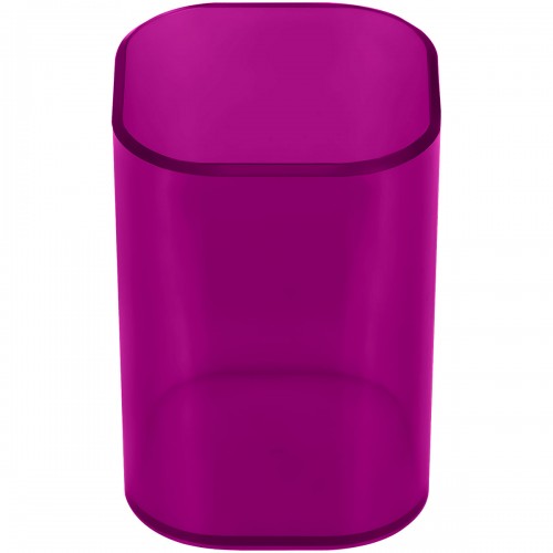 Подставка-стакан СТАММ Фаворит, пластиковая, квадратная, тонированная фиолетовая