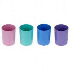 Подставка-стакан СТАММ Лидер, пластиковая, круглая, пастельные цвета, ассорти