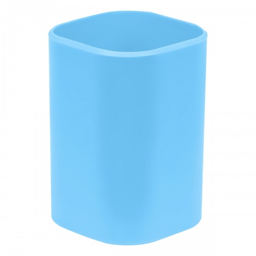 Подставка-стакан СТАММ Фаворит, пластиковая, квадратная, голубая