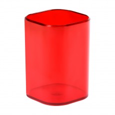 Подставка-стакан СТАММ Фаворит, пластиковая, квадратная, тонированная красная
