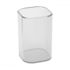 Подставка-стакан СТАММ Фаворит, пластиковая, квадратная, прозрачная