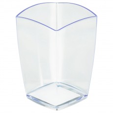 Подставка-стакан СТАММ Тропик, пластиковая, квадратная, прозрачная