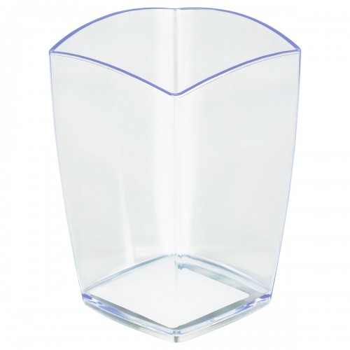 Подставка-стакан СТАММ Тропик, пластиковая, квадратная, прозрачная