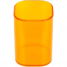 Подставка-стакан СТАММ Фаворит, пластиковая, квадратная, тонированная оранжевая