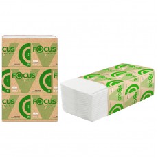Полотенца бумажные лист. Focus Eco (V-сл) 1-слойные, 200л/пач., 23*20,5см, белые