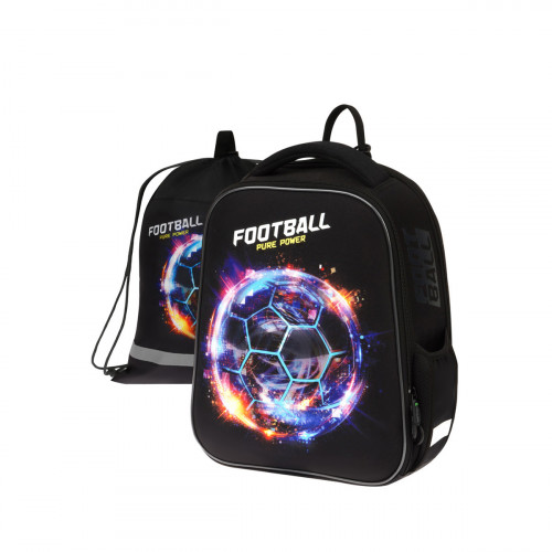Ранец Berlingo Expert Mini Football power 36*27*14см, 2 отделения, 2 кармана, анатомическая спинка, мешок для обуви