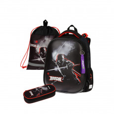 Ранец Berlingo Expert Box Ninja 38*29*16см, 2 отделения, анатомическая спинка, пенал и мешок для обуви в комплекте
