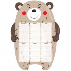Магнитный планер расписание уроков с маркером А3 ArtSpace Пиши-Стирай. Bear
