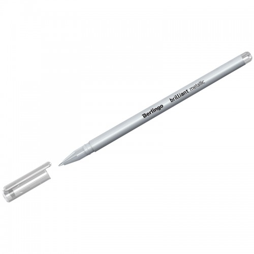 Ручка гелевая Berlingo Brilliant Metallic серебро металлик, 0,8мм