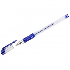 Ручка гелевая OfficeSpace синяя, 0,5мм, грип, игольчатый стержень