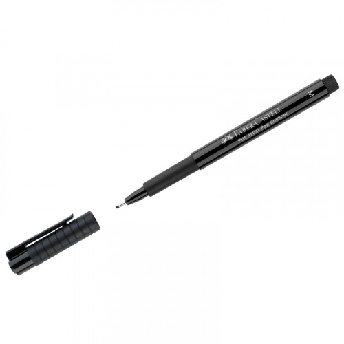 Ручка капиллярная Faber-Castell Pitt Artist Pen Fineliner M цвет 199 черный, М=0,7мм, игольчатый пишущий узел