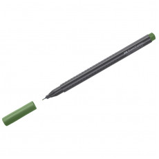 Ручка капиллярная Faber-Castell Grip Finepen оливковая, 0,4мм, трехгранная