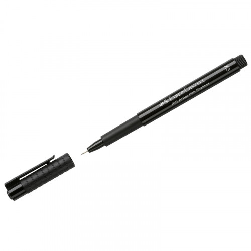 Ручка капиллярная Faber-Castell Pitt Artist Pen Fineliner XS цвет 199 черный, XS=0,1мм, игольчатый пишущий узел