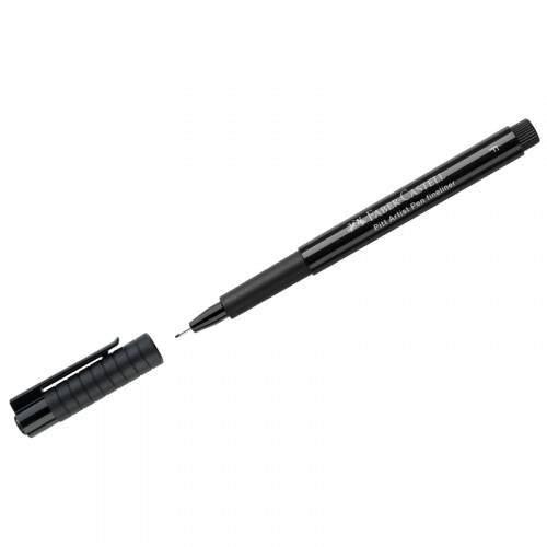 Ручка капиллярная Faber-Castell Pitt Artist Pen Fineliner F цвет 199 черный, F=0,5мм, игольчатый пишущий узел