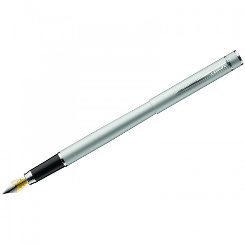Ручка перьевая Luxor Sleek синяя, 0,8мм, корпус серый металлик