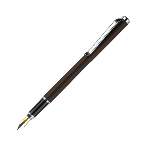 Ручка перьевая Luxor Rega синяя, 0,8мм, корпус графит/хром, футляр