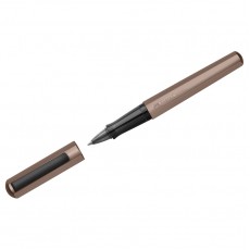 Ручка-роллер Faber-Castell Hexo черная, 0,7мм, шестигран., бронзовый корпус, инд. карт. упаковка