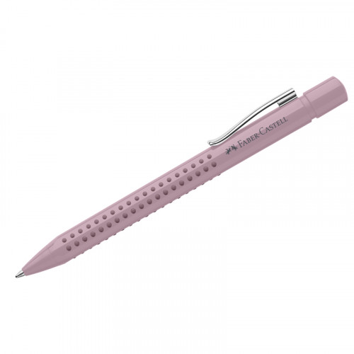 Ручка шариковая автоматическая Faber-Castell Grip 2010 синяя, 1,0мм, трехгран., дымчато-розовая