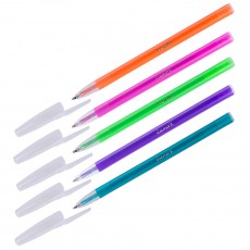 Ручка шариковая Luxor Stick Neon синяя, 1,0мм, корпус ассорти
