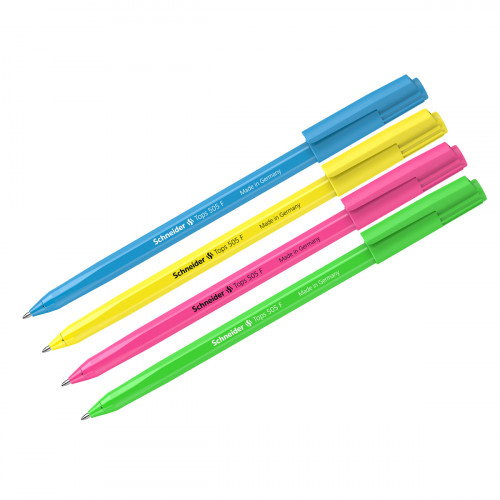 Ручка шариковая Schneider Tops 505 F Candy синяя, 0,8мм, корпус неон ассорти