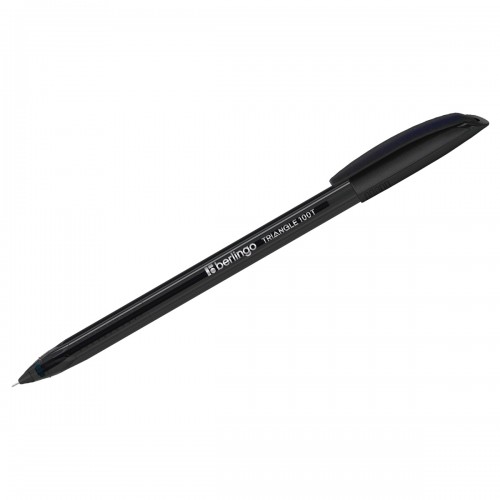 Ручка шариковая Berlingo Triangle 100T черная, 0,7мм, трехгран., игольчатый стержень