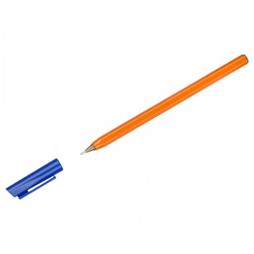 Ручка шариковая СТАММ 800 синяя, 0,7мм, оранжевый корпус